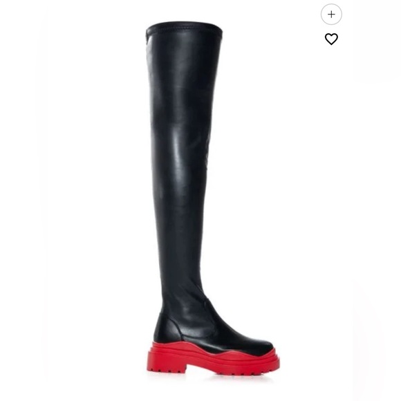 Black & Red Thigh Platform Boots, NEW, Size 10 - Picture 1 of 1